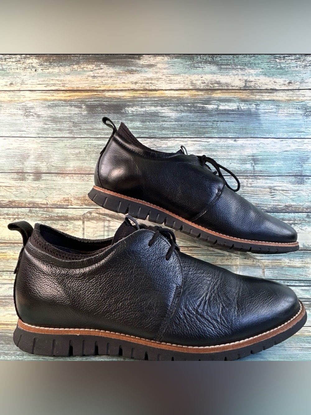Hush Puppies Colby Chukka Boot Mens 10.5 Black Leather Lace Up Dress Work Ankle